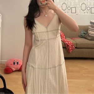 Mango Linen Midi Dress